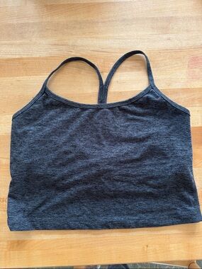 Beyond Yoga Charcoal Gray Racerback Cropped Tank Top - Space Dye